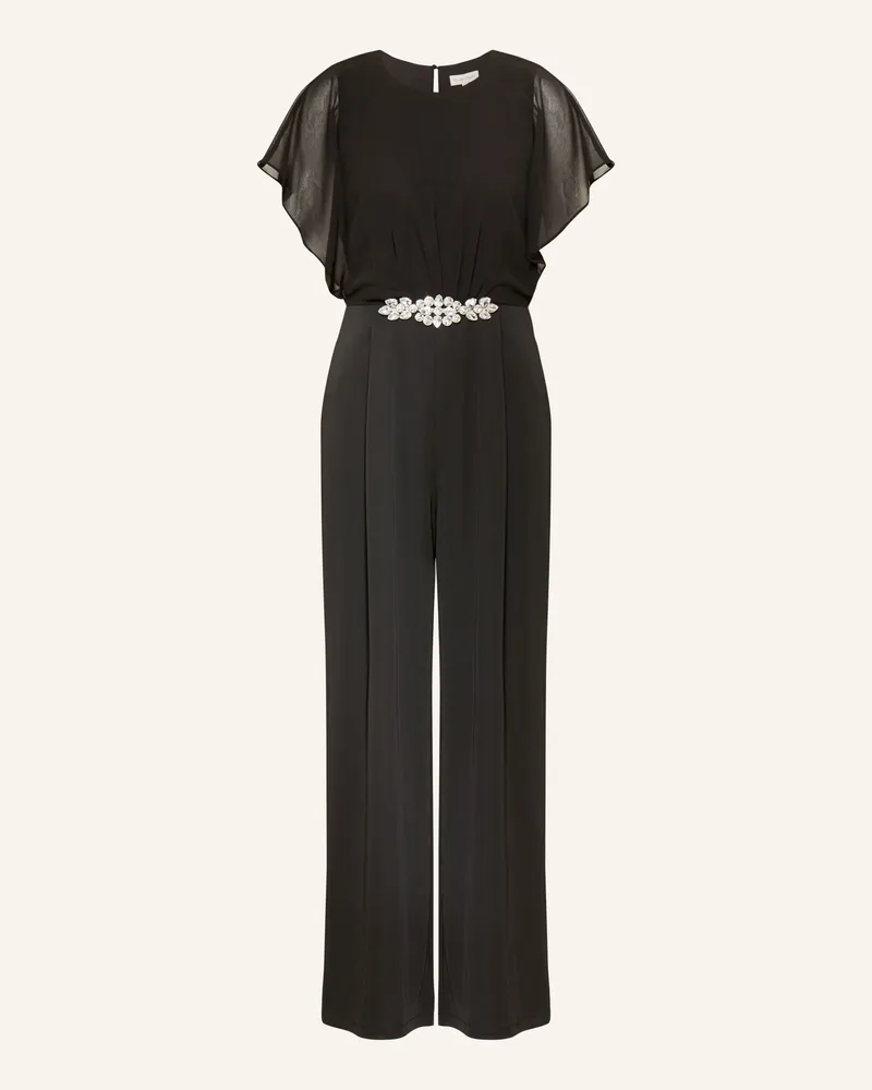 Phase Eight Jumpsuit Velma Im Materialmix Mit Schmucksteinen schwarz Schwarz