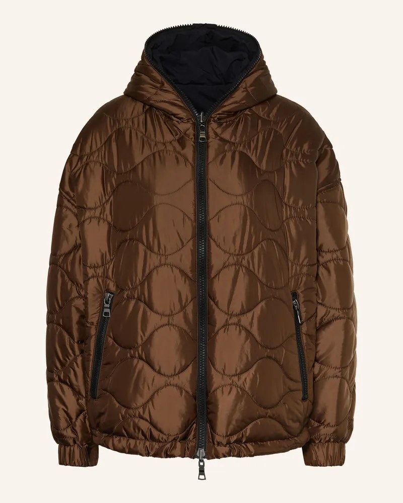 No. 1 Como Steppjacke Borgo Zum Wenden schwarz Dunkelbraun