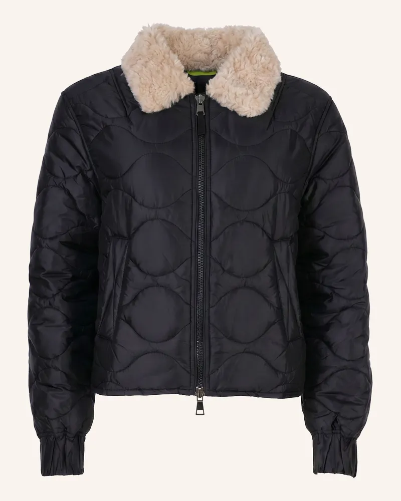 No. 1 Como Steppjacke Massa Mit Abnehmbarem Kunstfell schwarz Schwarz