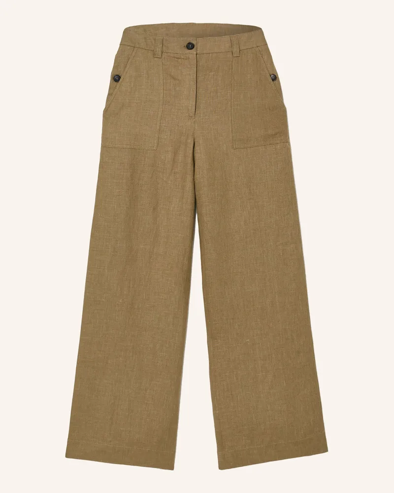 Reiss Marlenehose Ashby Aus Leinen gruen Oliv