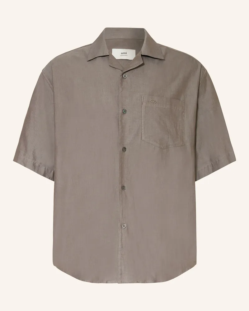 AMI Paris Resorthemd Boxy Fit beige Taupe