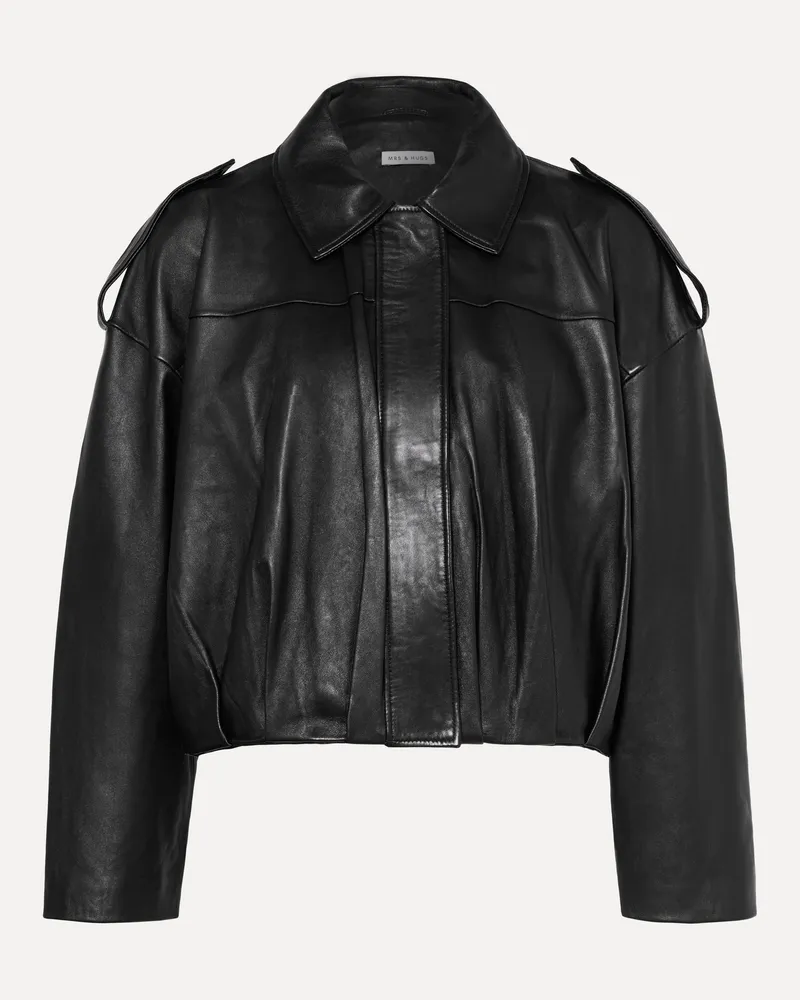 Mrs & HUGS Lederjacke Schwarz