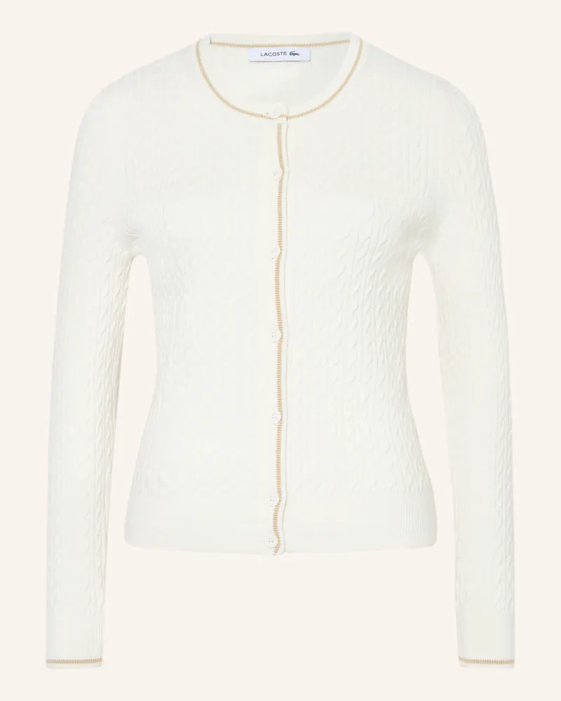 Lacoste Strickjacke weiss Ecru