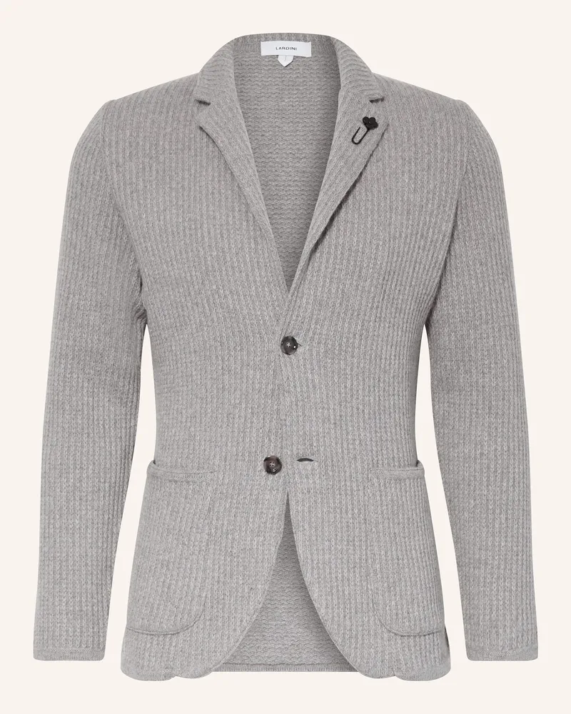 LARDINI Stricksakko Extra Slim Fit aus Cashmere Hellgrau