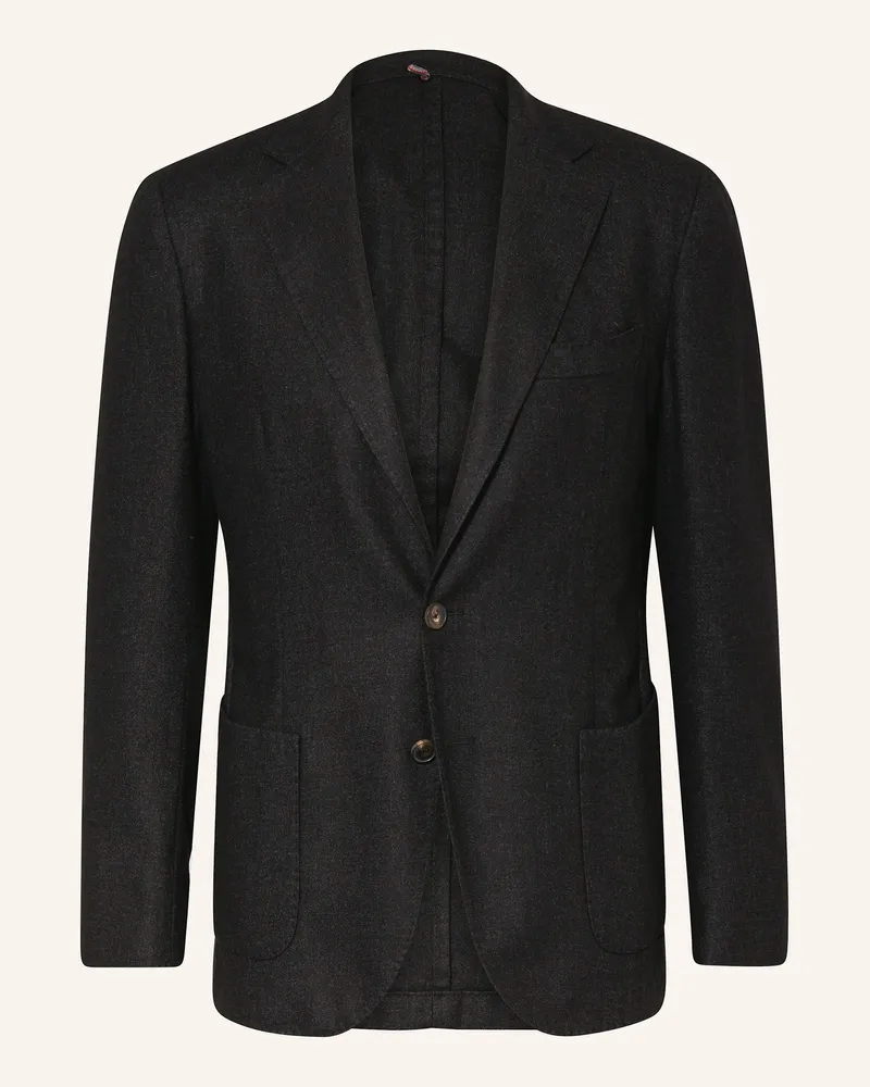 Biagio Santaniello Flanellsakko Slim Fit Schwarz