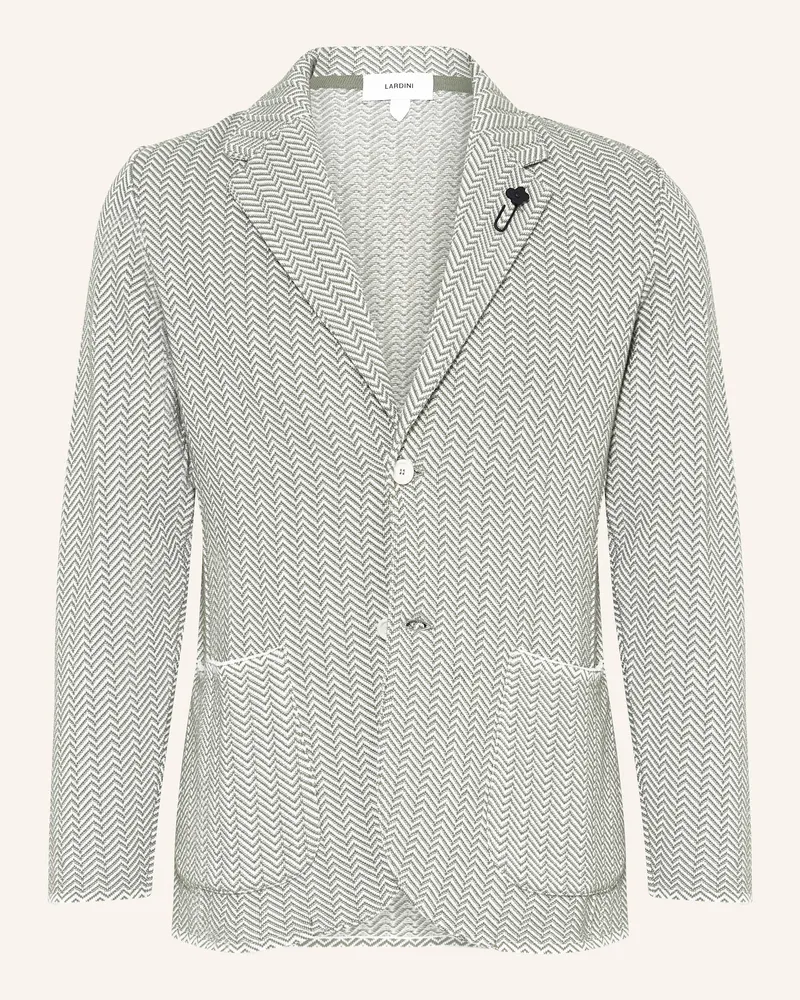 LARDINI Stricksakko Slim Fit Dunkelgrün