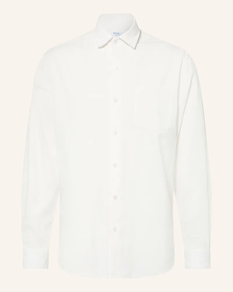 paul Cordhemd Comfort Fit weiss Weiss