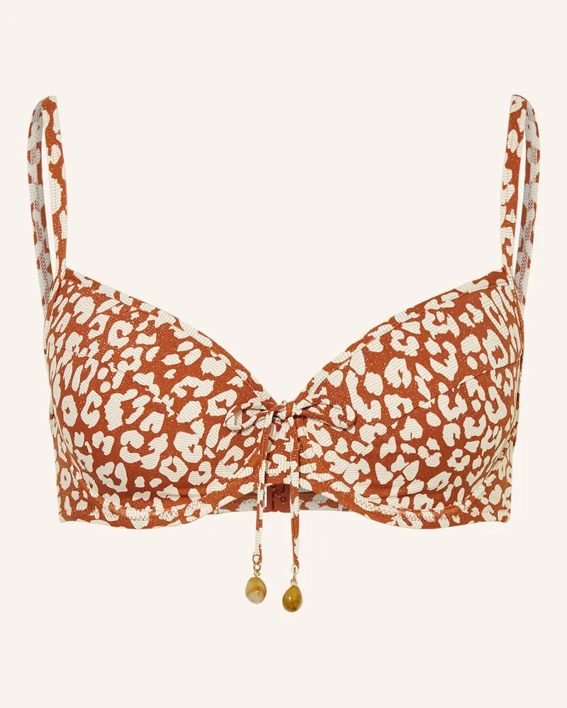 Lidea Bügel-Bikini-Top Gilded Wild Mit Glitzergarn rot Cognac
