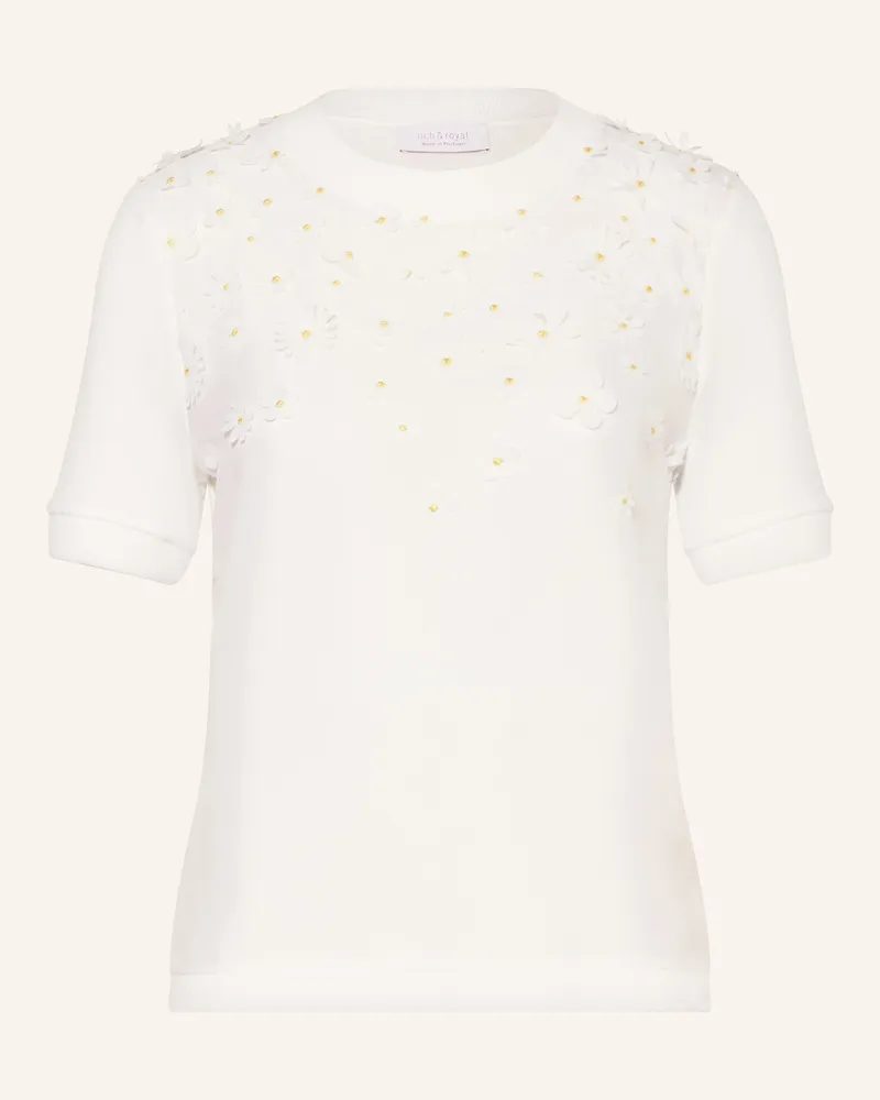 Rich&Royal T-Shirt Im Materialmix weiss Weiss
