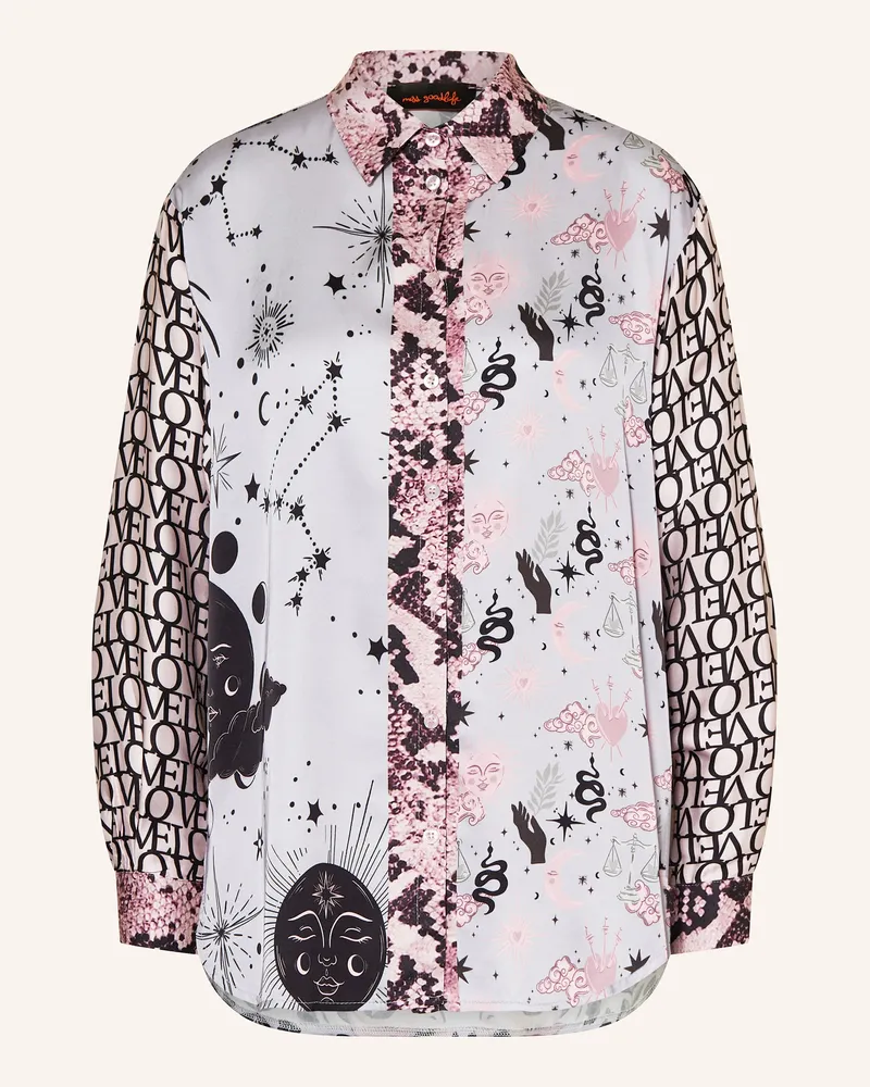 Miss Goodlife Hemdbluse aus Satin Rosé