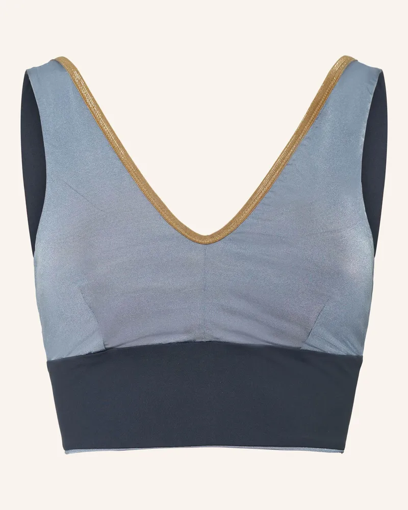 MYMARINI Bustier-Bikini-Top YOGA TOP SHINE zum Wenden mit UV-Schutz 50 Blaugrau