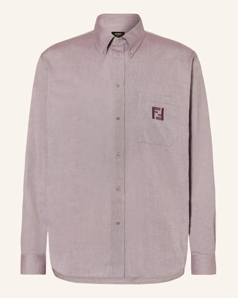 Fendi Hemd Comfort Fit rot Dunkellila