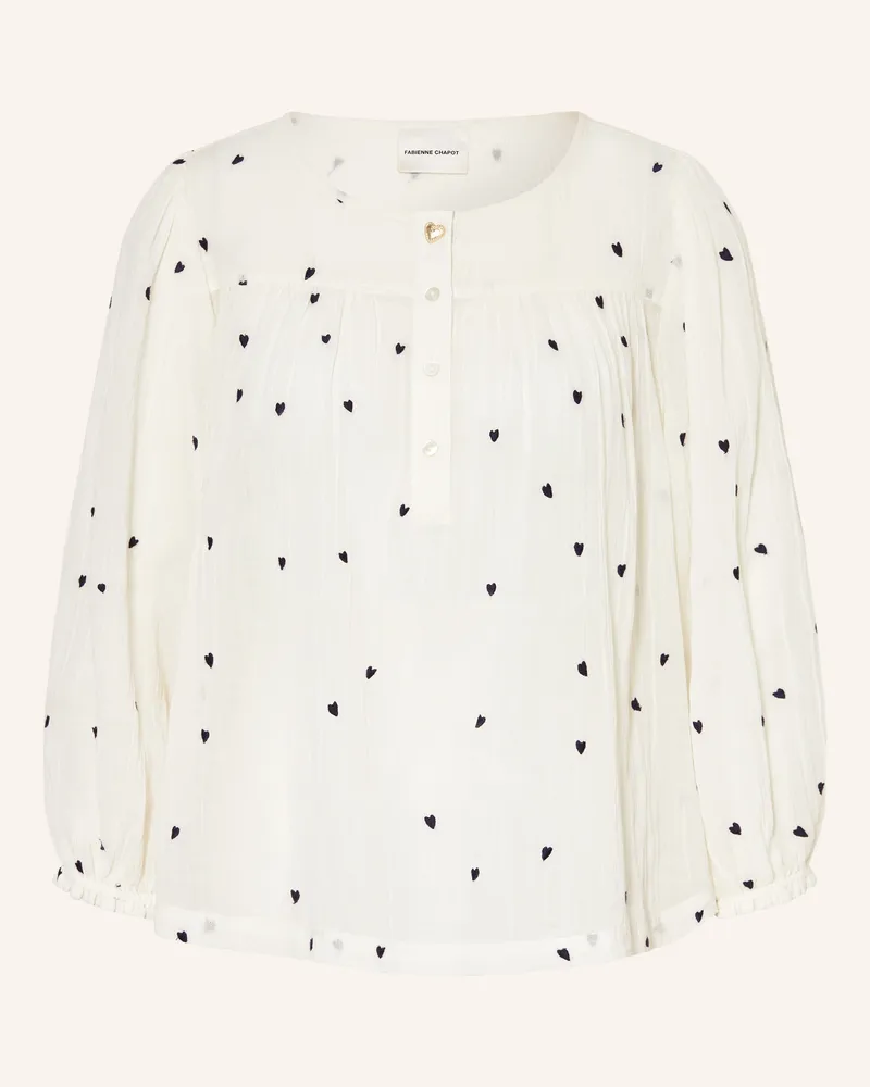 Fabienne Chapot Blusenshirt BINDI mit 3/4-Arm und Stickereien Creme