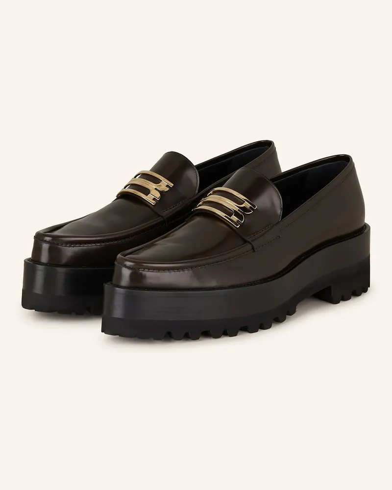 Victoria Beckham Plateau-Loafer Dunkelbraun