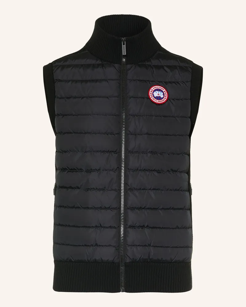 Canada Goose Daunenweste Hybridge Im Materialmix schwarz Schwarz