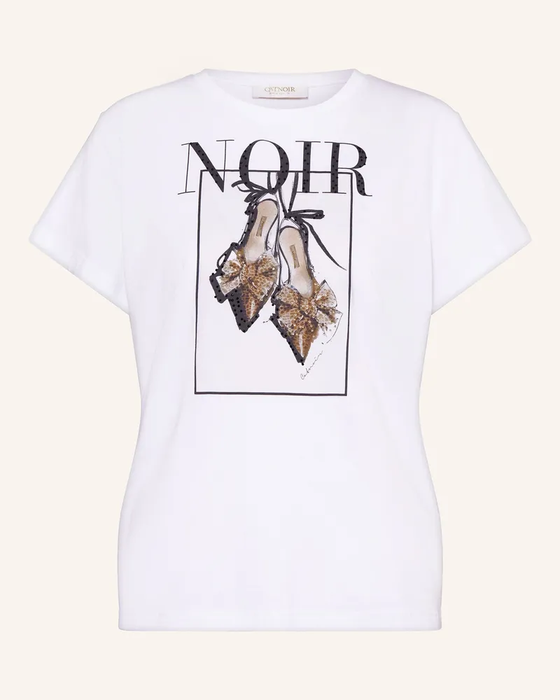 CATNOIR T-Shirt mit Schmucksteinen Weiss