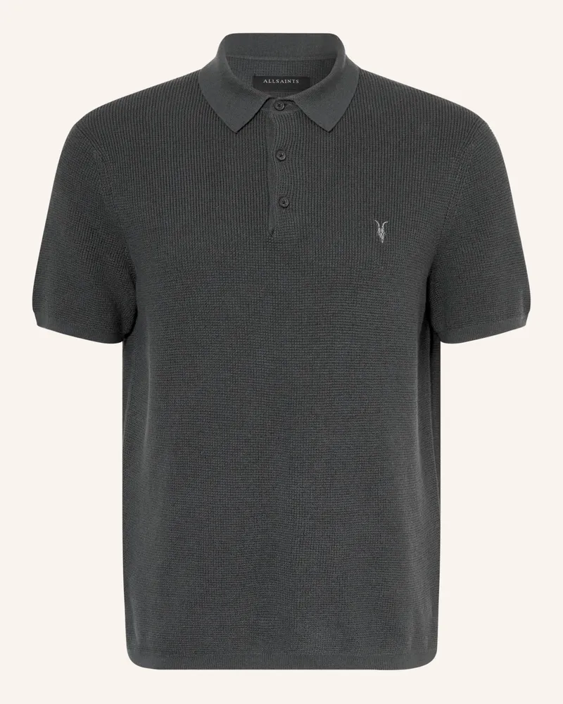 AllSaints Strick-Poloshirt Aspen blau Dunkelblau