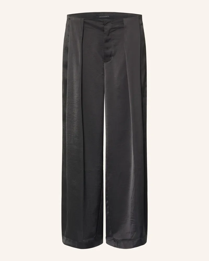 AllSaints Marlenehose Lola Aus Satin schwarz Schwarz