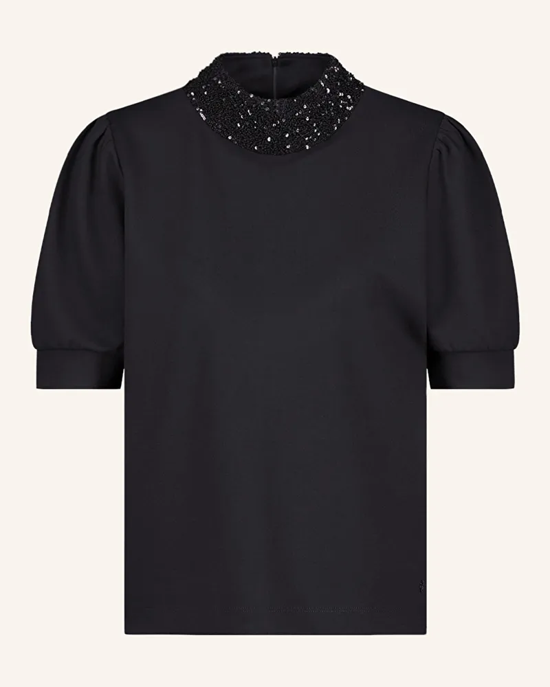 monari Blusenshirt aus Jersey mit Pailletten Schwarz