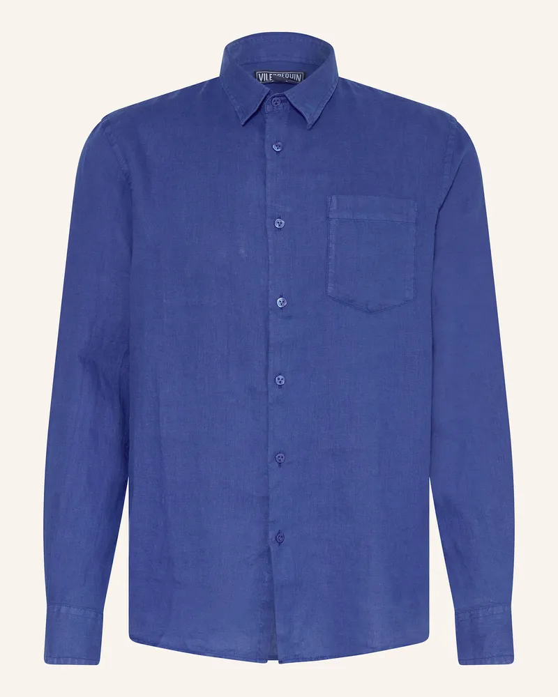 Vilebrequin Leinenhemd Regulrar Fit Blau