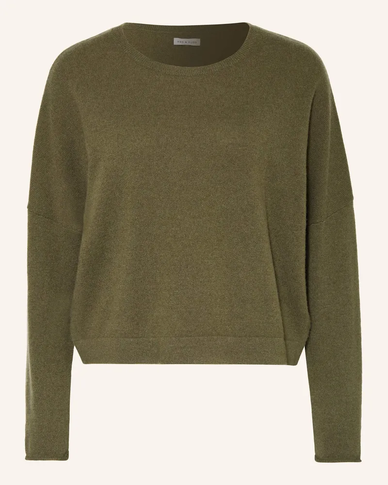 Mrs & HUGS Cashmere-Pullover Khaki