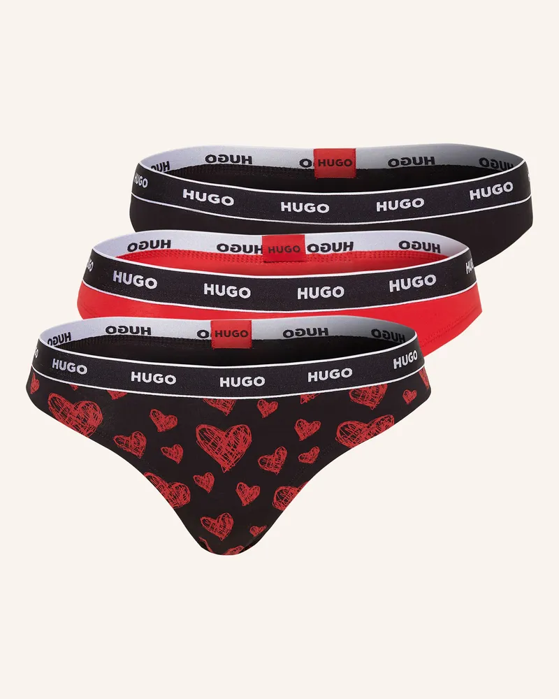 HUGO BOSS 3er-Pack Strings Rot