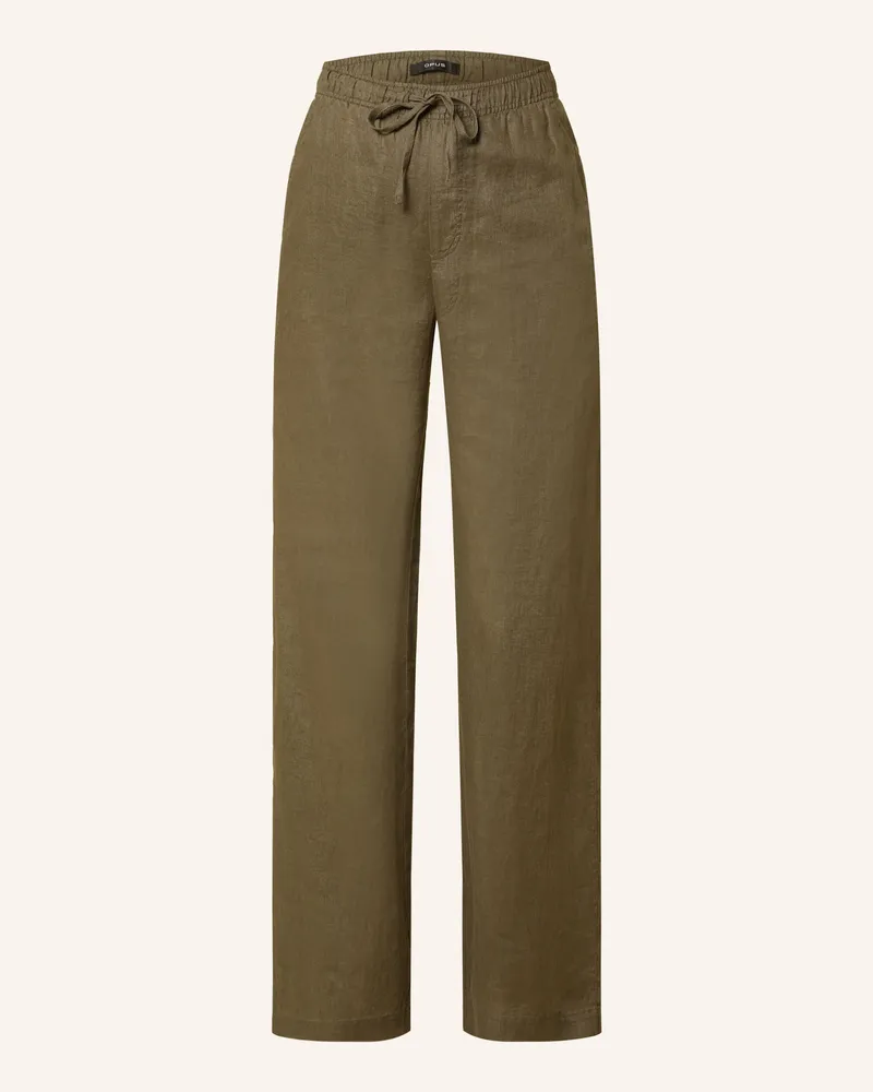 OPUS Marlenehose MILENI aus Leinen Oliv