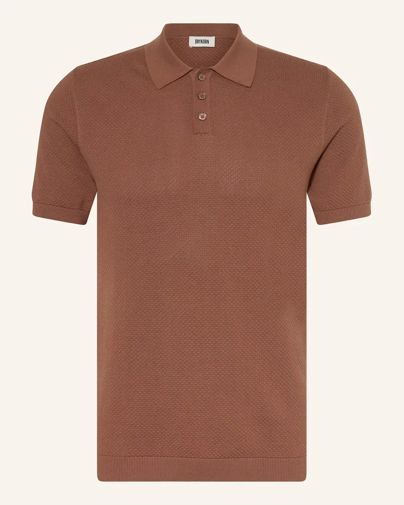 Drykorn Strick-Poloshirt TRITON Regular Fit Braun