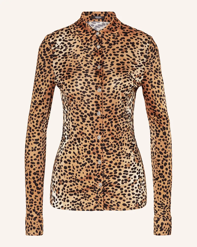 Versace Hemdbluse aus Satin Cognac