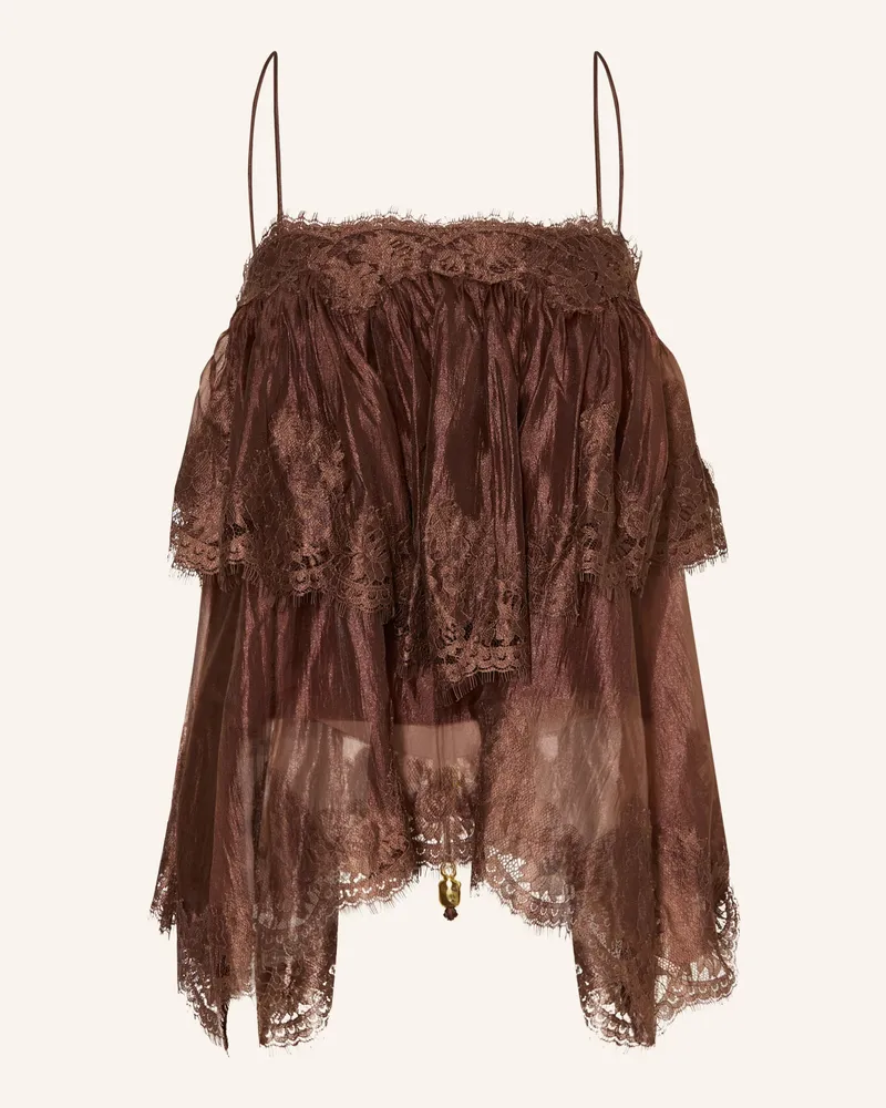 Aje. Top Ophelia Lace Cami Mit Spitze braun Dunkelbraun