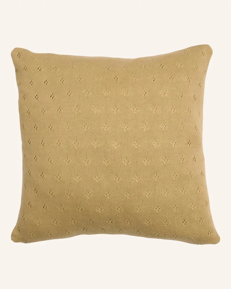 Essenza Dekokissen KNITTED AJOUR Gelb