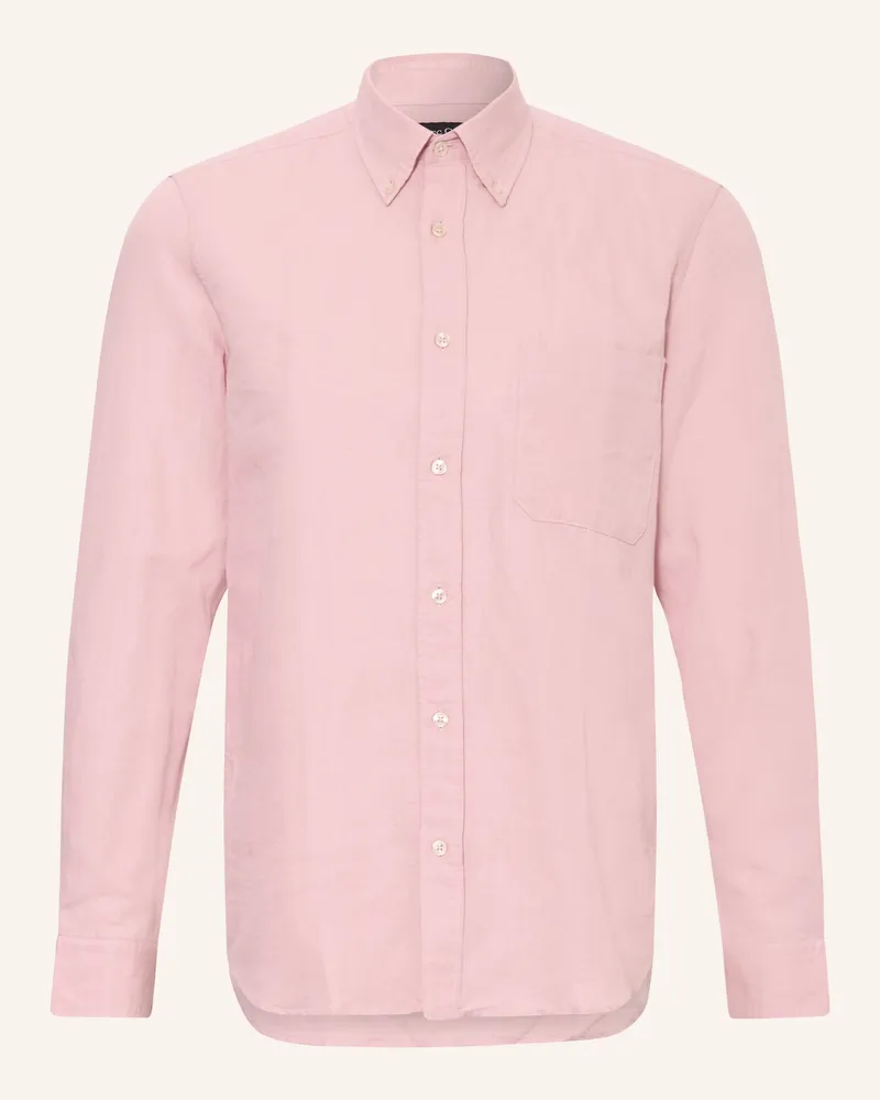 Marc O'Polo Hemd Regular Fit Mit Leinen rosa Rosa