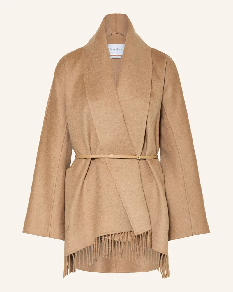 Max Mara Jacke Abilita Mit Schal braun Camel