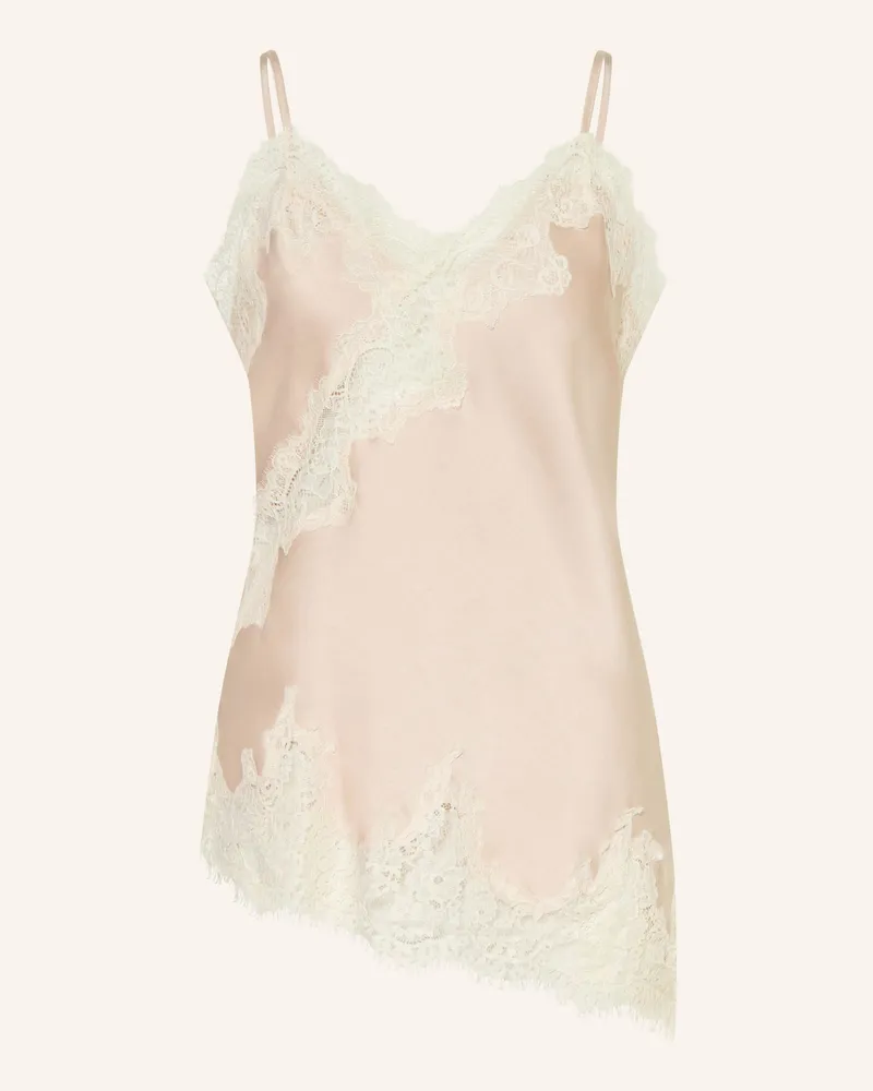 Neo Noir Top Viole Mit Spitze weiss Ecru