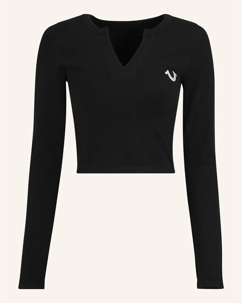 True Religion Langarmshirt schwarz Schwarz