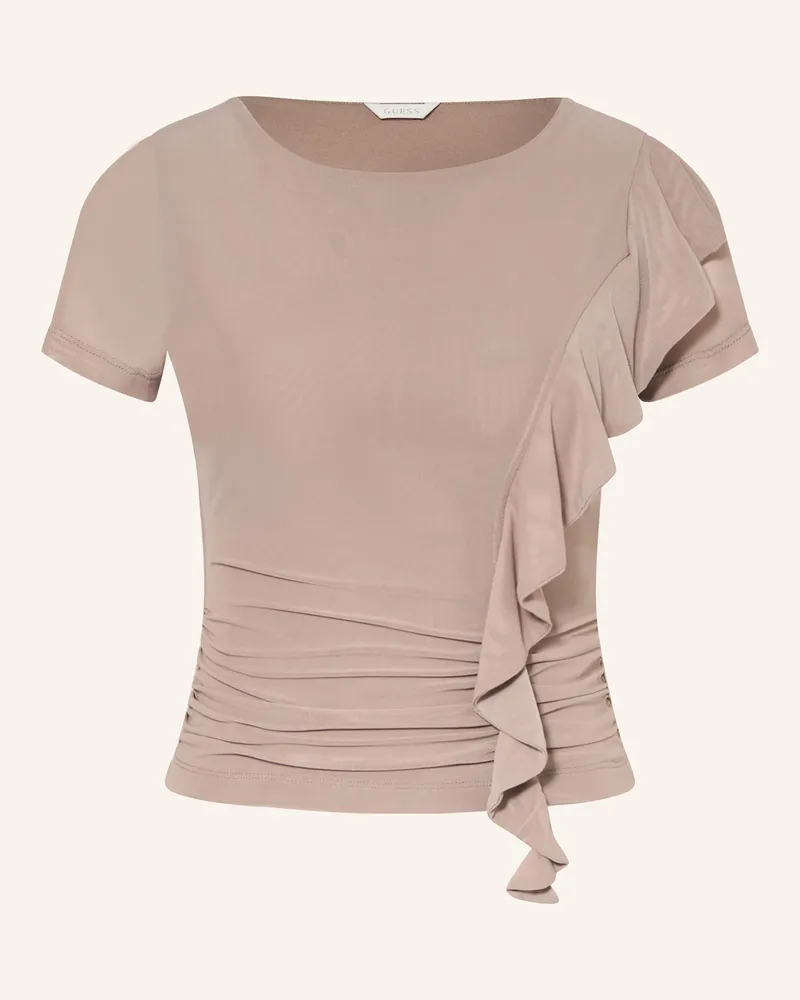 Guess T-Shirt VERDIANA mit Volants Taupe