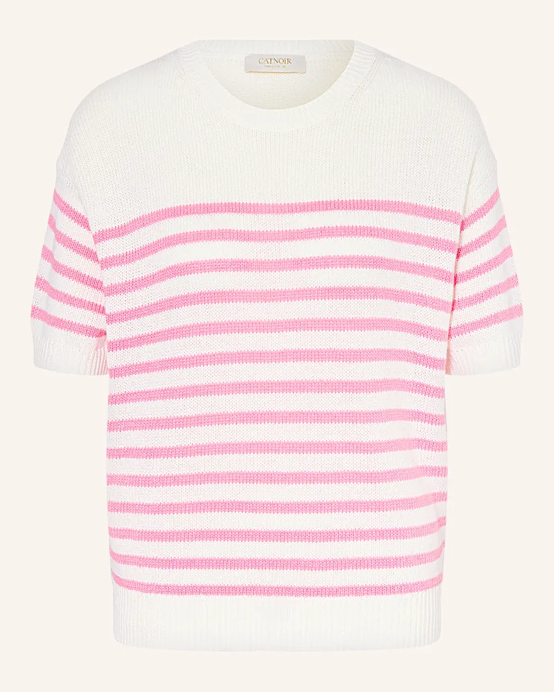 CATNOIR Strickshirt Mit Leinen pink Weiss