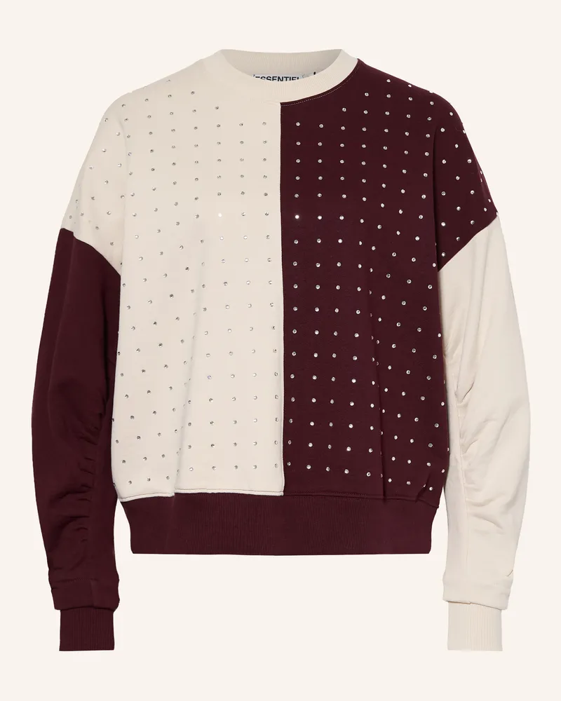 Essentiel Sweatshirt Koldi Mit Schmucksteinen rot Dunkelrot