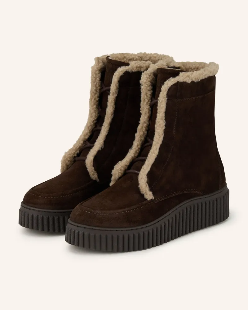 Marc O'Polo Plateau-Boots braun Dunkelbraun