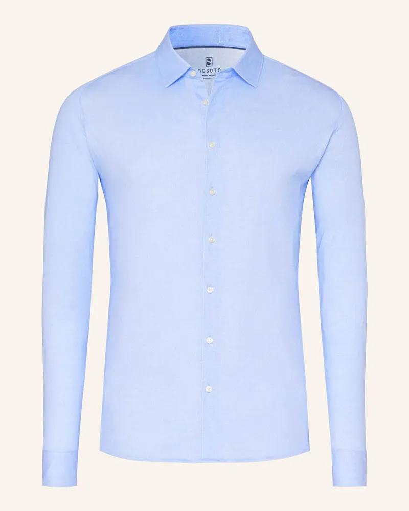 DESOTO Jerseyhemd Slim Fit Hellblau