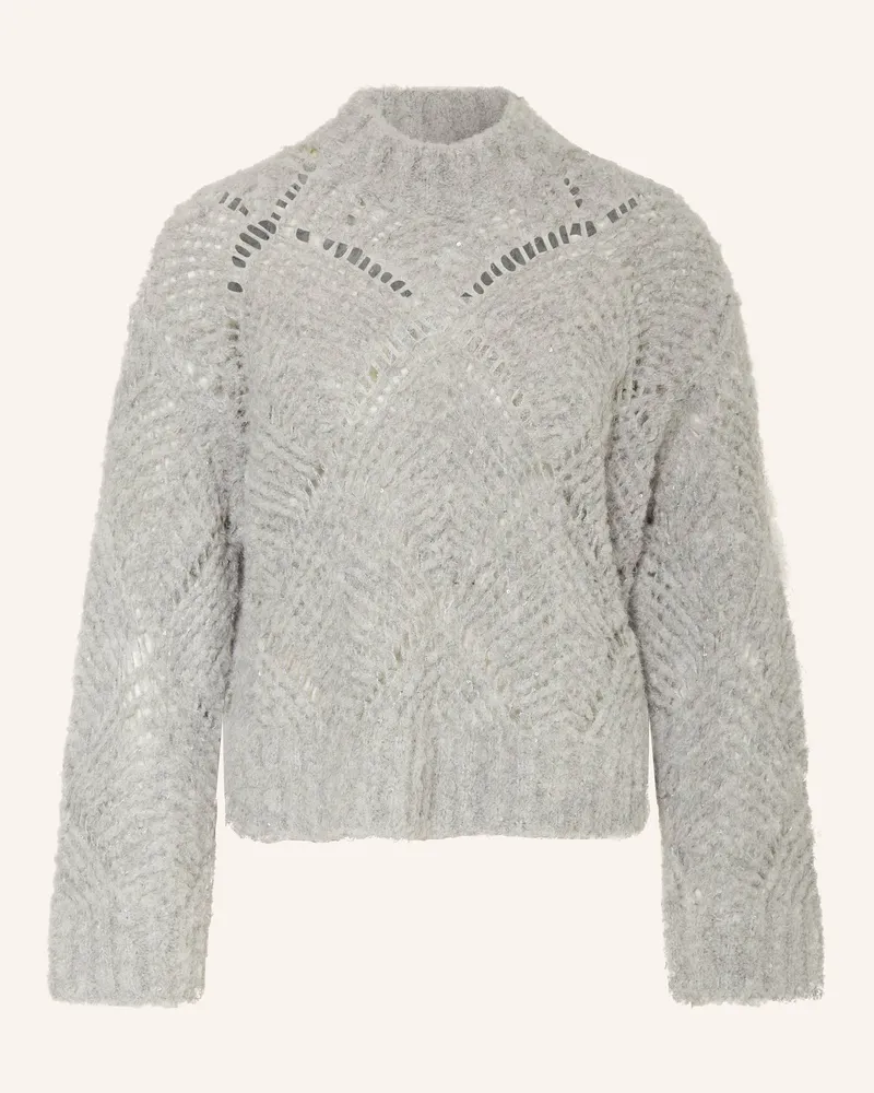 Antonelli Firenze Alpaka-Pullover CALPURNIA mit Pailletten Hellgrau