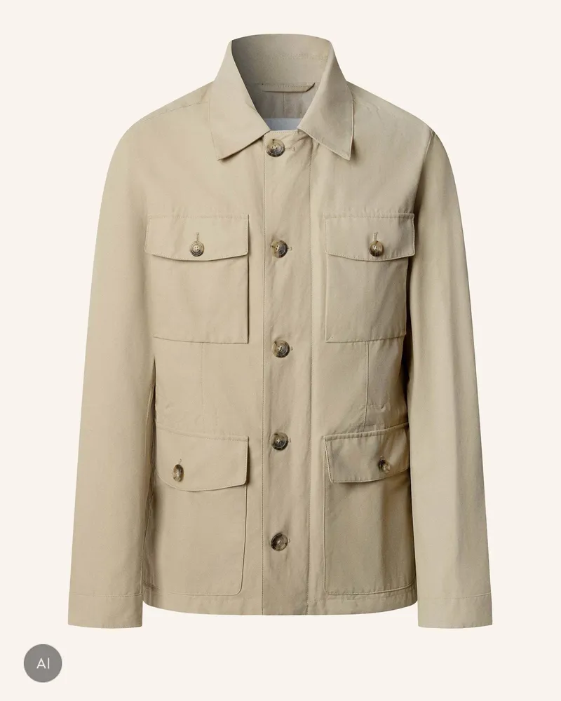 Hackett Stehkragenmantel Sr Cotton 4 Pkt beige Beige