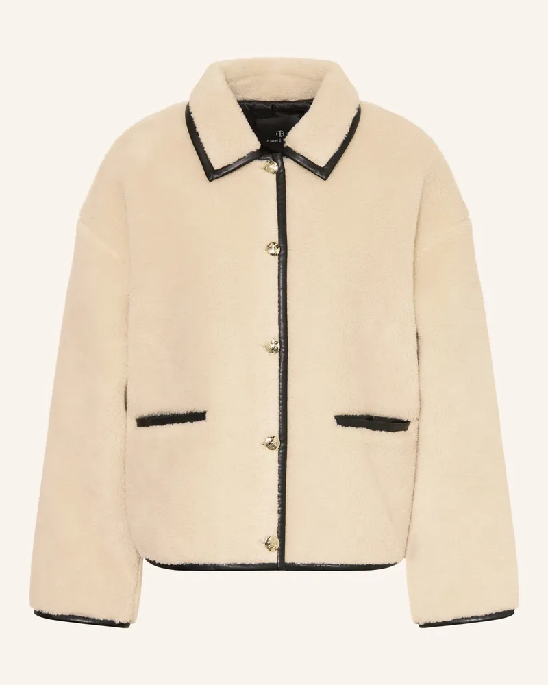 Anine Bing Teddyfell-Jacke CAMDEN Ecru