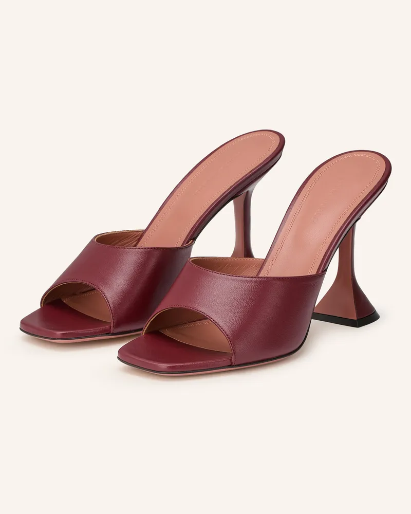 Amina Muaddi Mules LUPITA Dunkelrot