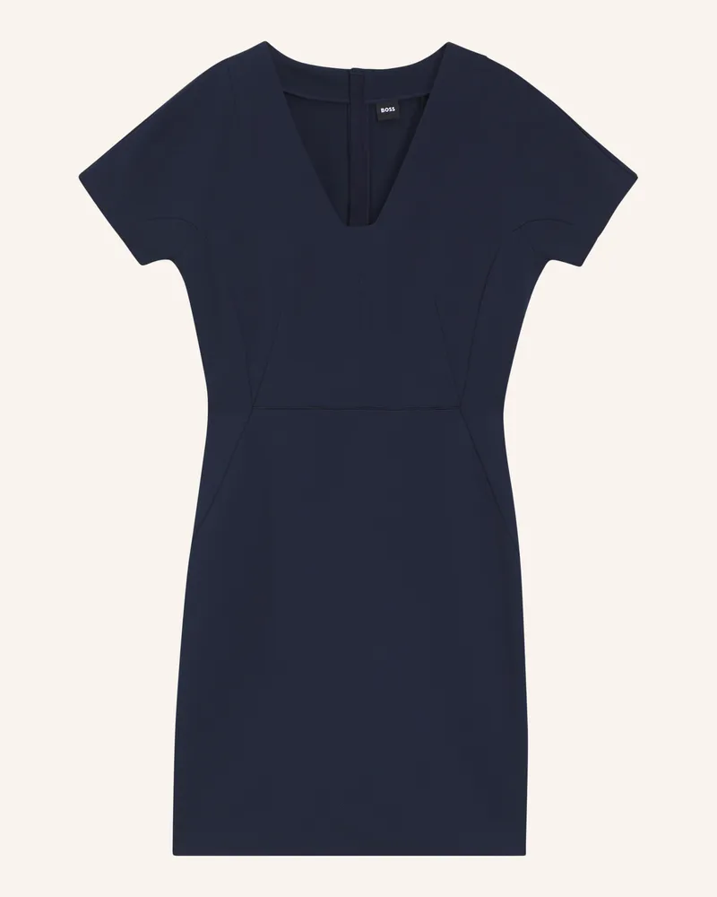 HUGO BOSS Jersey-Kleid EDUVIS Slim Fit Dunkelblau
