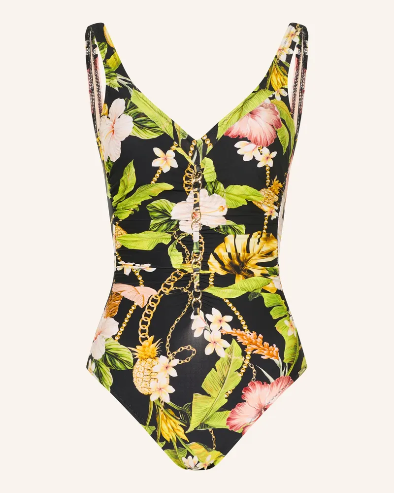 Charmline Shape-Badeanzug Imperial Tropics schwarz Schwarz