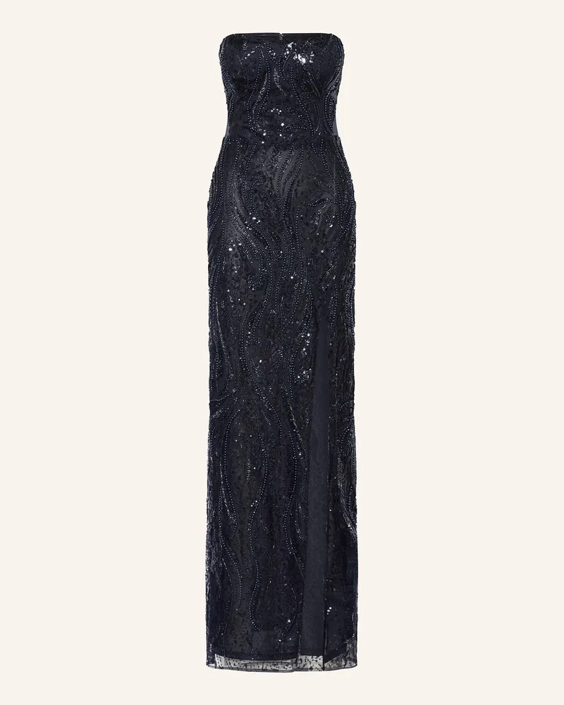 Vera Mont Abendkleid mit Pailletten und Schmuckperlen Dunkelblau