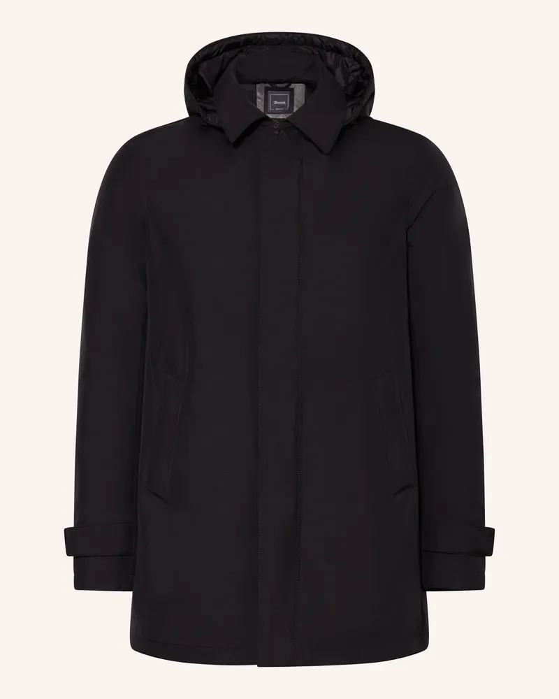 Herno Lightweight-Daunenparka mit abnehmbarer Kapuze Schwarz