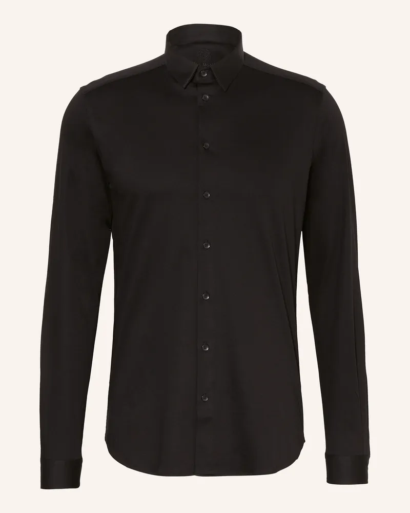 Mos Mosh Jerseyhemd Marco Extra Slim Fit schwarz Schwarz
