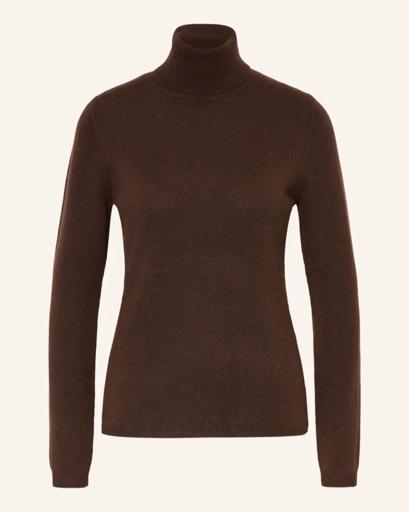 ALLUDE Rollkragenpullover aus Cashmere Dunkelbraun
